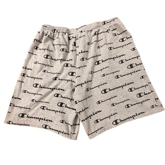 Champion ~ Mens Grey Loungewear shorts ~ all over logo print ~ size XXL - Picture 1 of 9